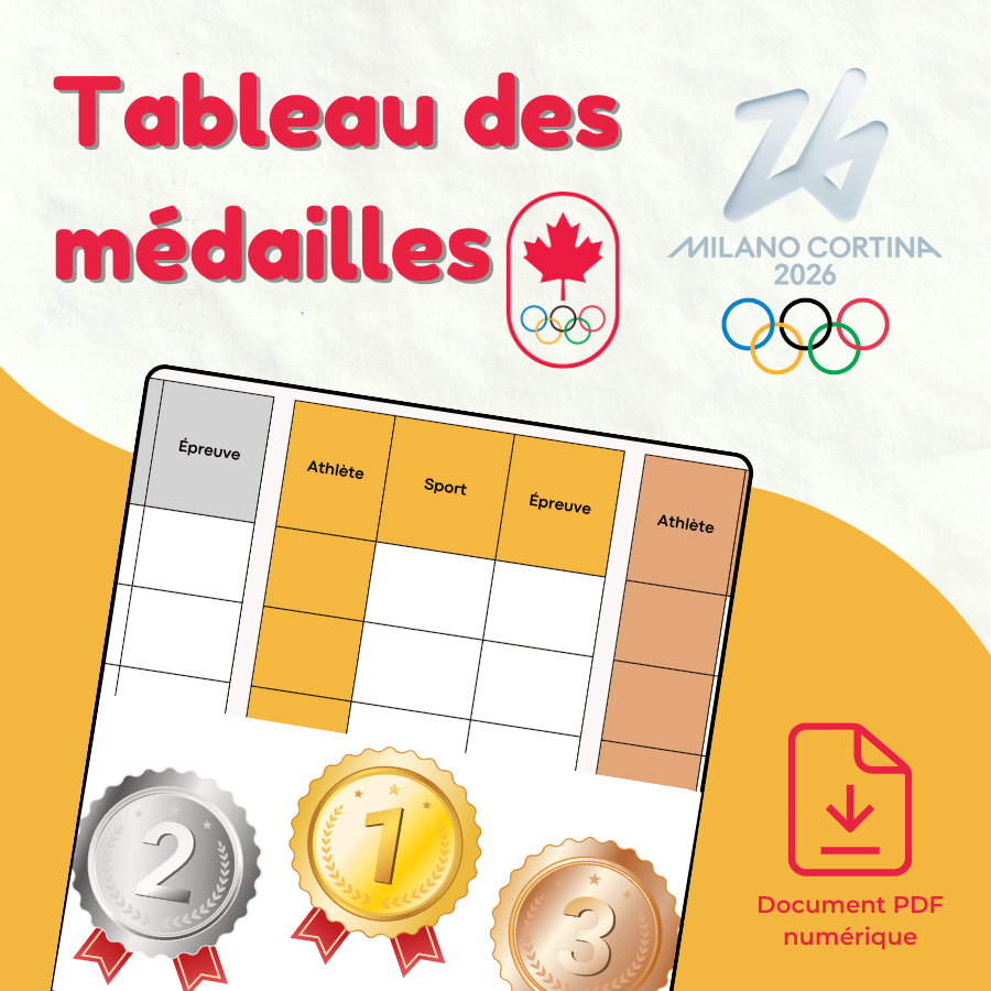 Tableau médaille - Équipe canadienne - Olympique Milan