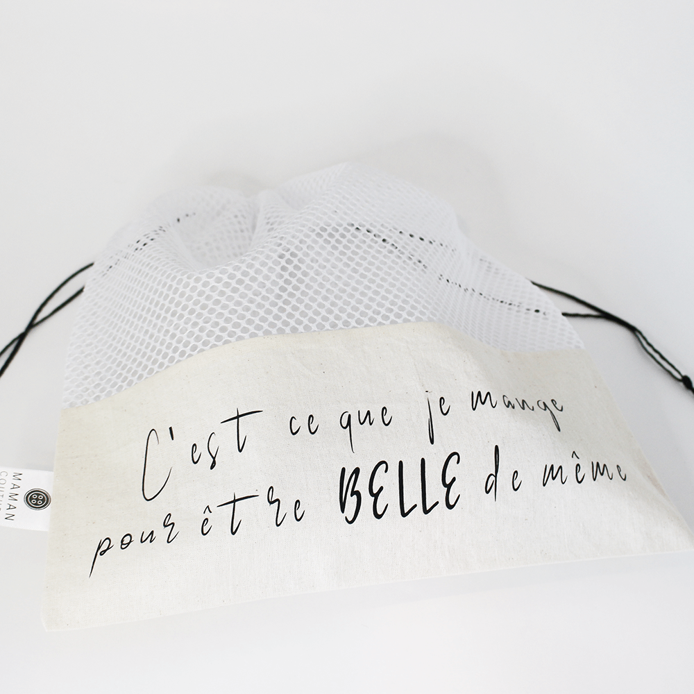 Tous les modèles de sacs à fruits et légumes avec phrases