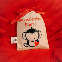 Sac cadeaux de St-Valentin - Mon valentin ou ma valentine - 3 modèles d'animaux