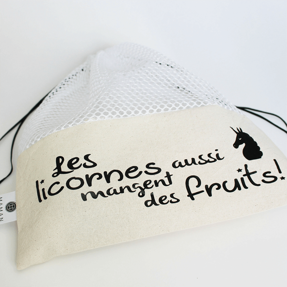 Tous les modèles de sacs à fruits et légumes avec phrases