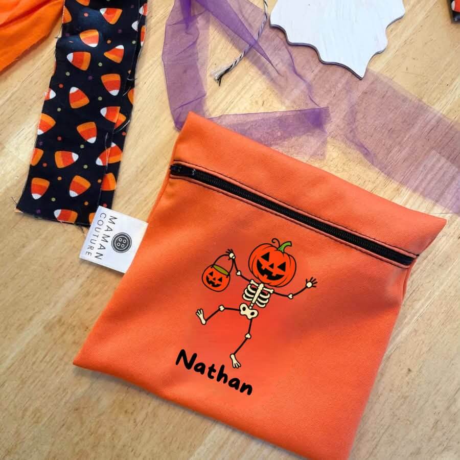 Sac à collation carré — Halloween personnalisé avec prénom