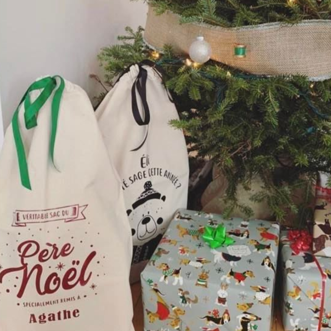 Sac pour cadeaux de Noël - As-tu été sage cette année? - Personnalisab –  Maman couture