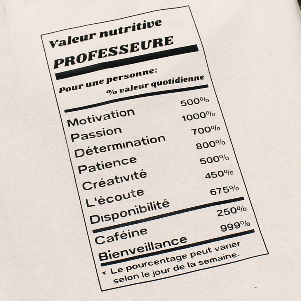 Sac Fourre-tout réutilisable - Cadeau pour enseignante