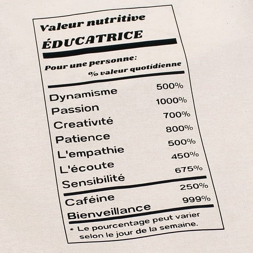 Sac Fourre-tout réutilisable - Cadeau pour une éducatrice
