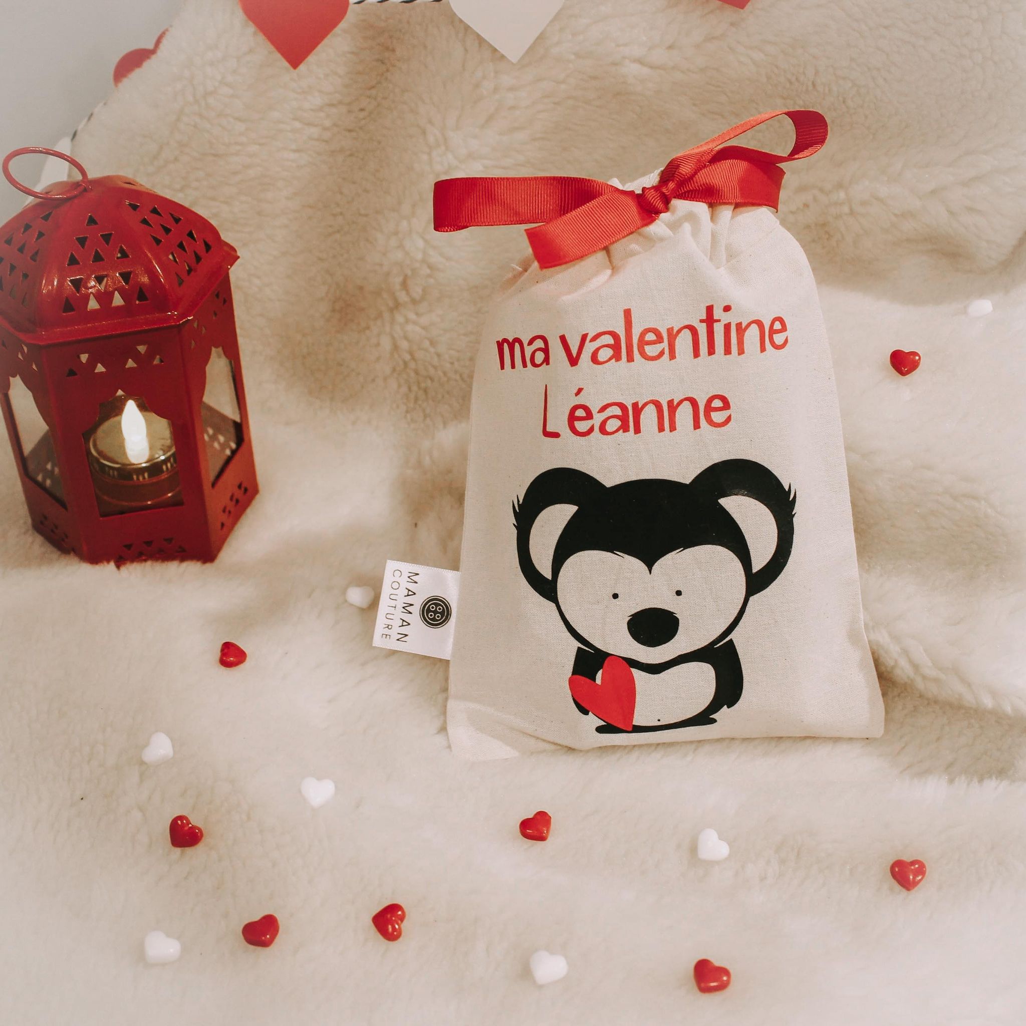 Sac cadeaux de St-Valentin - Mon valentin ou ma valentine - 3 modèles d'animaux