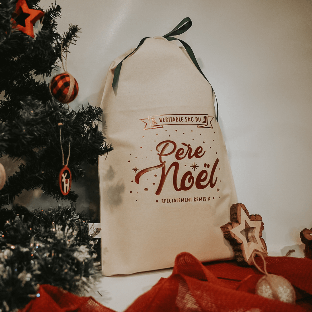 Sac pour cadeaux de Noël Père Noël Personnalisable