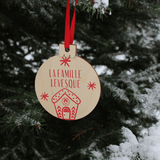 Boules de Noël en bois - La famille - personnalisable