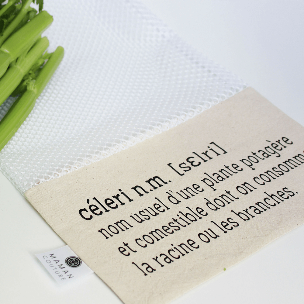 Sac à fruits et légumes réutilisable - Format allongé pour céleri